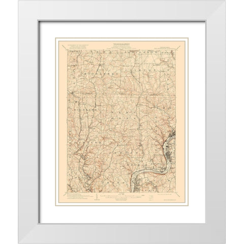 New Kensington Pennsylvania Quad - USGS 1910 White Modern Wood Framed Art Print with Double Matting by USGS