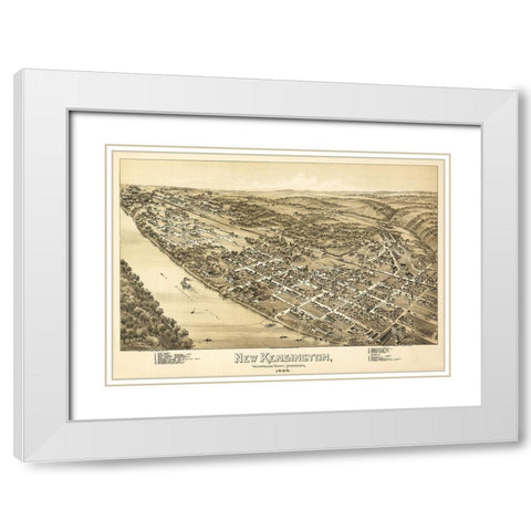 New Kensington Pennsylvania - Fowler 1896 White Modern Wood Framed Art Print with Double Matting by Fowler