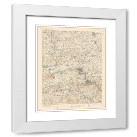 Norristown Pennsylvania Quad - USGS 1895 White Modern Wood Framed Art Print with Double Matting by USGS