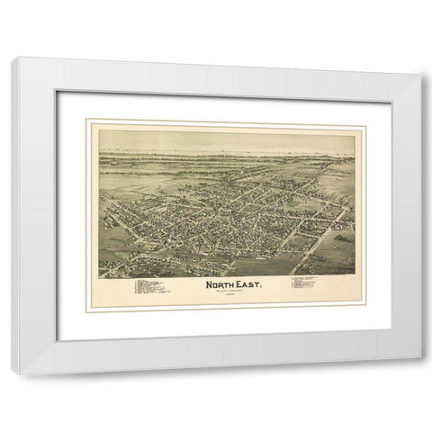 North East Pennsylvania - Fowler 1896 White Modern Wood Framed Art Print with Double Matting by Fowler