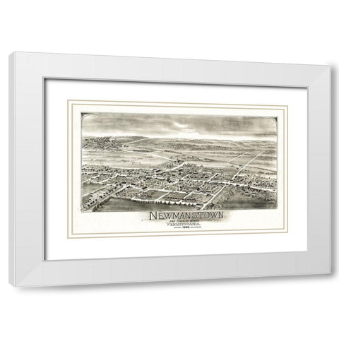 Newmanstown Sheridan Pennsylvania - Bailey 1898 White Modern Wood Framed Art Print with Double Matting by Bailey