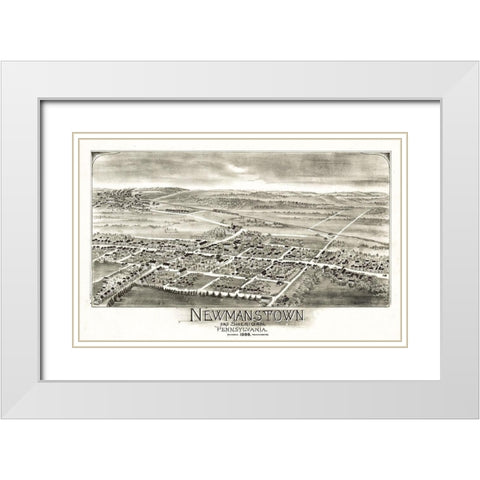 Newmanstown Sheridan Pennsylvania - Bailey 1898 White Modern Wood Framed Art Print with Double Matting by Bailey