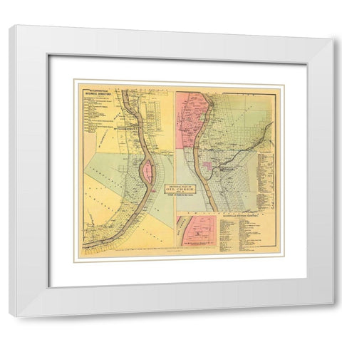 Oil Creek, Section 2 Pennsylvania Landowner White Modern Wood Framed Art Print with Double Matting by Mayer