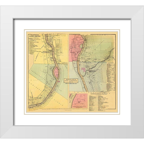 Oil Creek, Section 2 Pennsylvania Landowner White Modern Wood Framed Art Print with Double Matting by Mayer