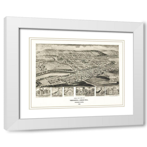 Orbisonia Pennsylvania - Fowler 1906 White Modern Wood Framed Art Print with Double Matting by Fowler