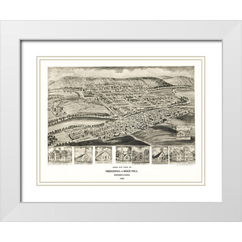 Orbisonia Pennsylvania - Fowler 1906 White Modern Wood Framed Art Print with Double Matting by Fowler