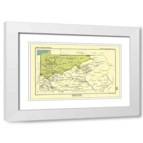 Pennsylvania - Hoen 1896 White Modern Wood Framed Art Print with Double Matting by Hoen