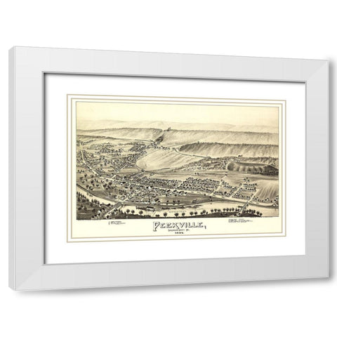 Peckville Pennsylvania - Fowler 1892 White Modern Wood Framed Art Print with Double Matting by Fowler
