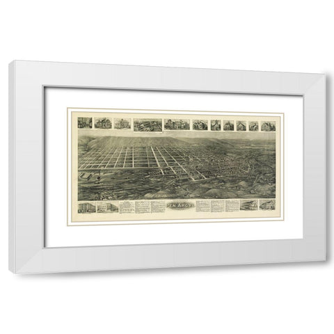 Pen Argyl Pennsylvania - Bailey 1916 White Modern Wood Framed Art Print with Double Matting by Bailey