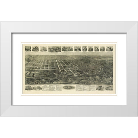 Pen Argyl Pennsylvania - Bailey 1916 White Modern Wood Framed Art Print with Double Matting by Bailey