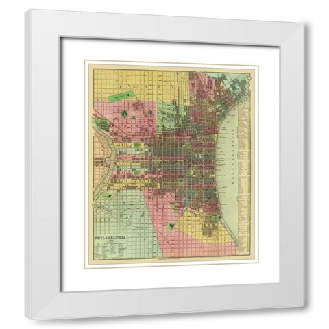 Philadelphia Pennsylvania - Tanner 1836 White Modern Wood Framed Art Print with Double Matting by Tanner