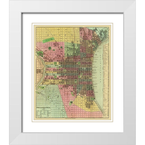 Philadelphia Pennsylvania - Tanner 1836 White Modern Wood Framed Art Print with Double Matting by Tanner