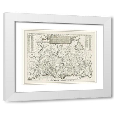 Philadelphia Pennsylvania - Holme 1687 White Modern Wood Framed Art Print with Double Matting by Holme