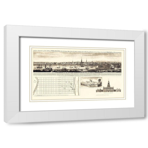 Philadelphia Pennsylvania - Jefferys 1756 White Modern Wood Framed Art Print with Double Matting by Jefferys