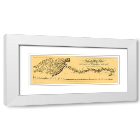 Philadelphia and Reading Railroad - Osborne 1838 White Modern Wood Framed Art Print with Double Matting by Osborne