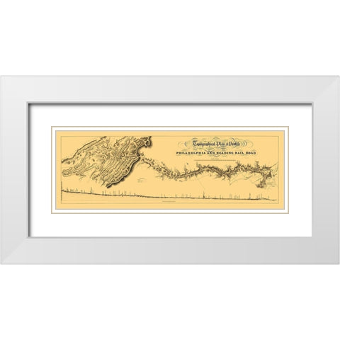 Philadelphia and Reading Railroad - Osborne 1838 White Modern Wood Framed Art Print with Double Matting by Osborne