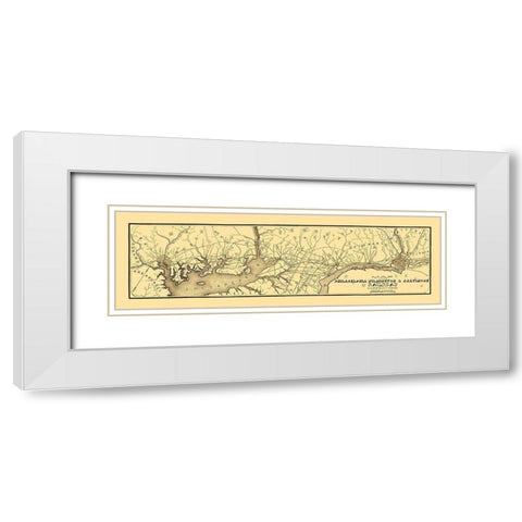 Philadelphia, Wilmington, Baltimore Railroad 1850 White Modern Wood Framed Art Print with Double Matting by Larkin