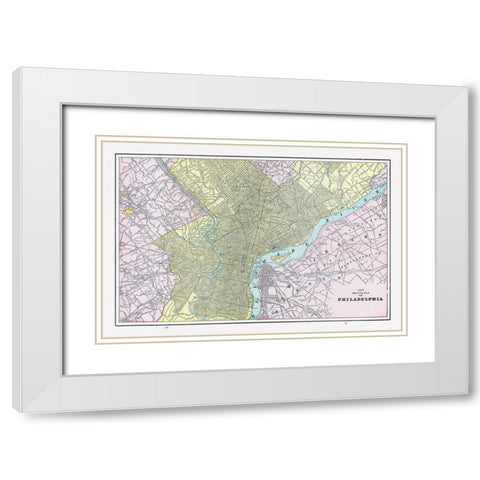 Philadelphia Pennsylvania - Cram 1892 White Modern Wood Framed Art Print with Double Matting by Cram