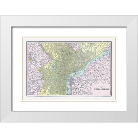 Philadelphia Pennsylvania - Cram 1892 White Modern Wood Framed Art Print with Double Matting by Cram