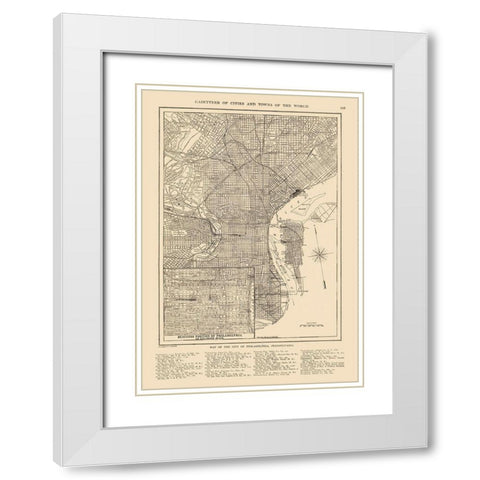 Philadelphia Pennsylvania - Reynold 1921 White Modern Wood Framed Art Print with Double Matting by Reynold
