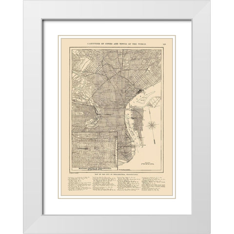 Philadelphia Pennsylvania - Reynold 1921 White Modern Wood Framed Art Print with Double Matting by Reynold
