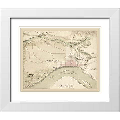 Philadelphia Pennsylvania -1778 White Modern Wood Framed Art Print with Double Matting by Unknown