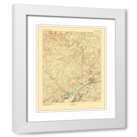 Pittston Pennsylvania Sheet - USGS 1893 White Modern Wood Framed Art Print with Double Matting by USGS