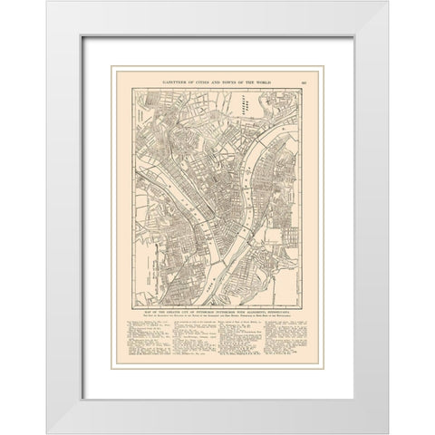 Pittsburgh Pennsylvania - Reynold 1921 White Modern Wood Framed Art Print with Double Matting by Reynold