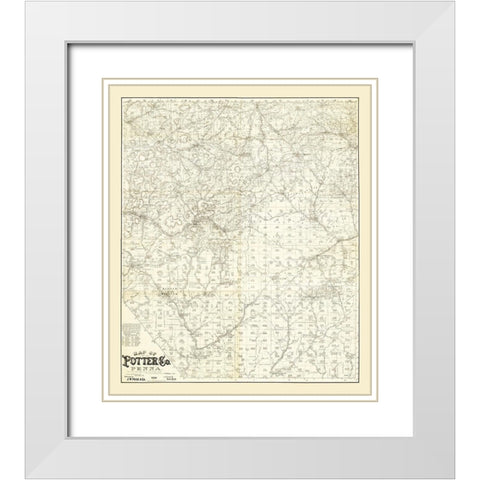 Potter County Pennsylvania - Beers 1893 White Modern Wood Framed Art Print with Double Matting by Beers