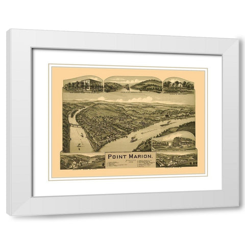 Point Marion Pennsylvania - Fowler 1902 White Modern Wood Framed Art Print with Double Matting by Fowler