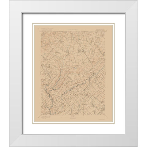 Pennsylvania Quakertown Sheet - USGS 1888 White Modern Wood Framed Art Print with Double Matting by USGS