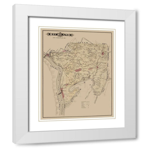 Richland Pennsylvania Landowner - Caldwell 1877 White Modern Wood Framed Art Print with Double Matting by Caldwell