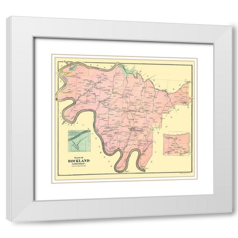 Rockland Pennsylvania Landowner - Mayer 1865 White Modern Wood Framed Art Print with Double Matting by Mayer