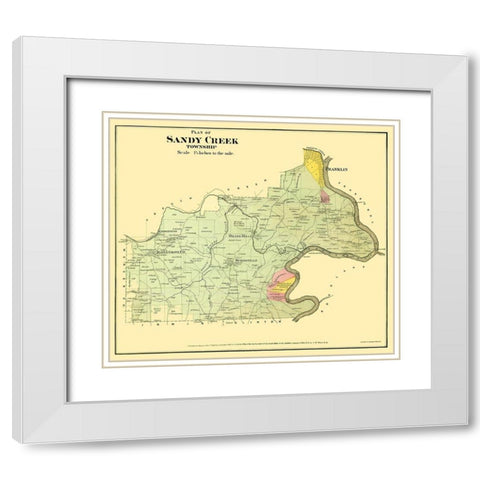 Sandy Creek Pennsylvania Landowner - Beers 1865 White Modern Wood Framed Art Print with Double Matting by Beers