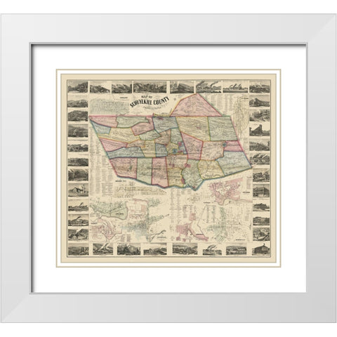 Schuylkill County Pennsylvania - Scott 1864 White Modern Wood Framed Art Print with Double Matting by Scott