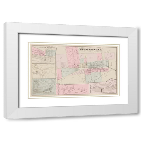 Strattanville Pennsylvania Landowner White Modern Wood Framed Art Print with Double Matting by Caldwell