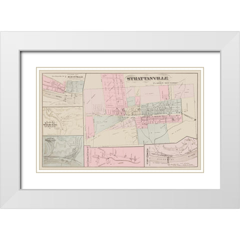 Strattanville Pennsylvania Landowner White Modern Wood Framed Art Print with Double Matting by Caldwell