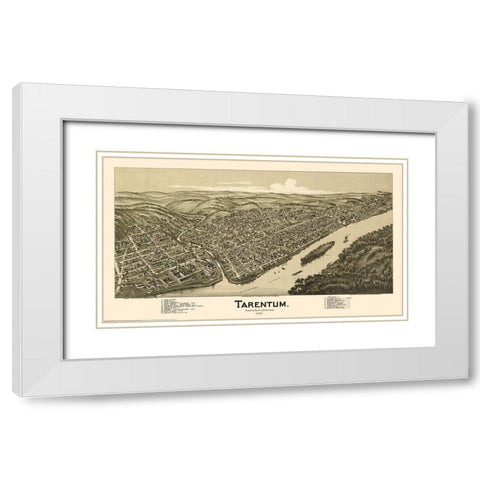 Tarentum Pennsylvania - Fowler 1901 White Modern Wood Framed Art Print with Double Matting by Fowler