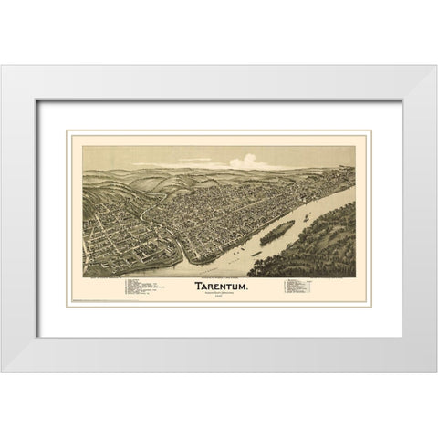 Tarentum Pennsylvania - Fowler 1901 White Modern Wood Framed Art Print with Double Matting by Fowler