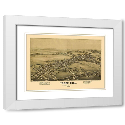 Terre Hill Pennsylvania - Fowler 1894 White Modern Wood Framed Art Print with Double Matting by Fowler