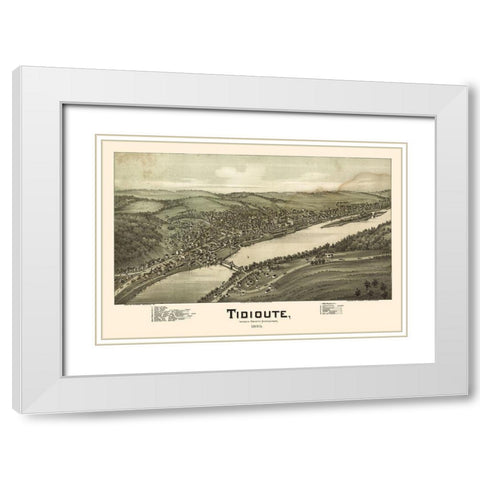 Tidioute Pennsylvania - Fowler 1896 White Modern Wood Framed Art Print with Double Matting by Fowler