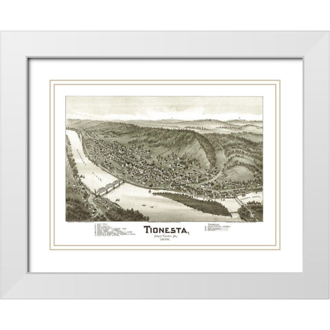 Tionesta Pennsylvania - Fowler 1896 White Modern Wood Framed Art Print with Double Matting by Fowler