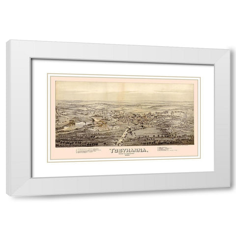 Tobyhanna Pennsylvania - Fowler 1891 White Modern Wood Framed Art Print with Double Matting by Fowler