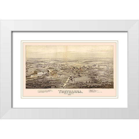Tobyhanna Pennsylvania - Fowler 1891 White Modern Wood Framed Art Print with Double Matting by Fowler