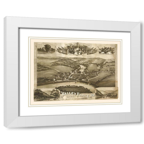 Valley Forge Pennsylvania - Moyer 1890 White Modern Wood Framed Art Print with Double Matting by Moyer