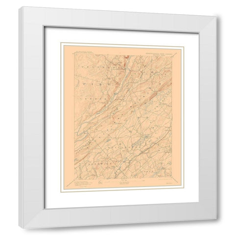 Pennsylvania Wallpack Sheet - USGS 1893 White Modern Wood Framed Art Print with Double Matting by USGS