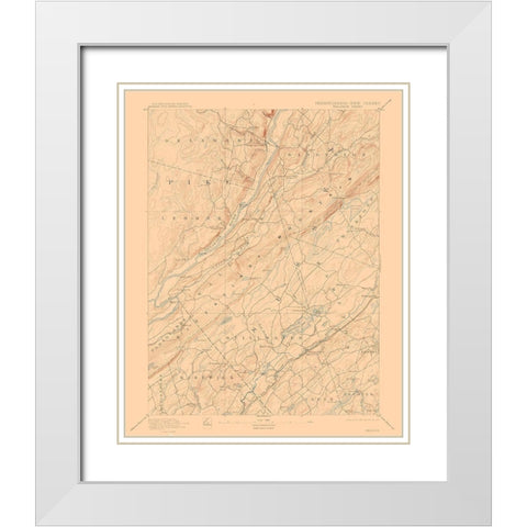 Pennsylvania Wallpack Sheet - USGS 1893 White Modern Wood Framed Art Print with Double Matting by USGS
