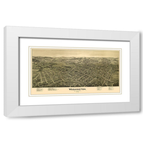 Washington Pennsylvania - Fowler 1897 White Modern Wood Framed Art Print with Double Matting by Fowler