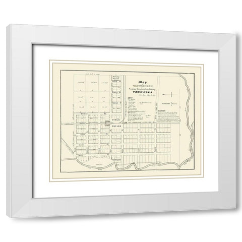 Wattsburg Pennsylvania - Baker 1836 White Modern Wood Framed Art Print with Double Matting by Baker