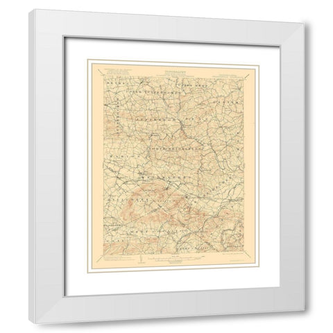 Wernersville Pennsylvania Quad - USGS 1902 White Modern Wood Framed Art Print with Double Matting by USGS